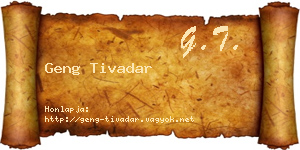 Geng Tivadar névjegykártya
