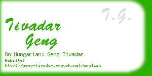 tivadar geng business card